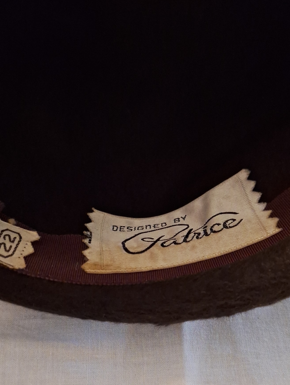 Brown Wool Felt Cloche Hat with Decorative Fabric Rosette - Picture 5 of 6